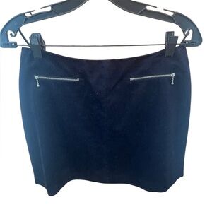 Tweeds Navy Blue Microfiber Mini Skirt